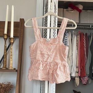 2/$10 American Eagle Outfitters Peach Striped Crop Top